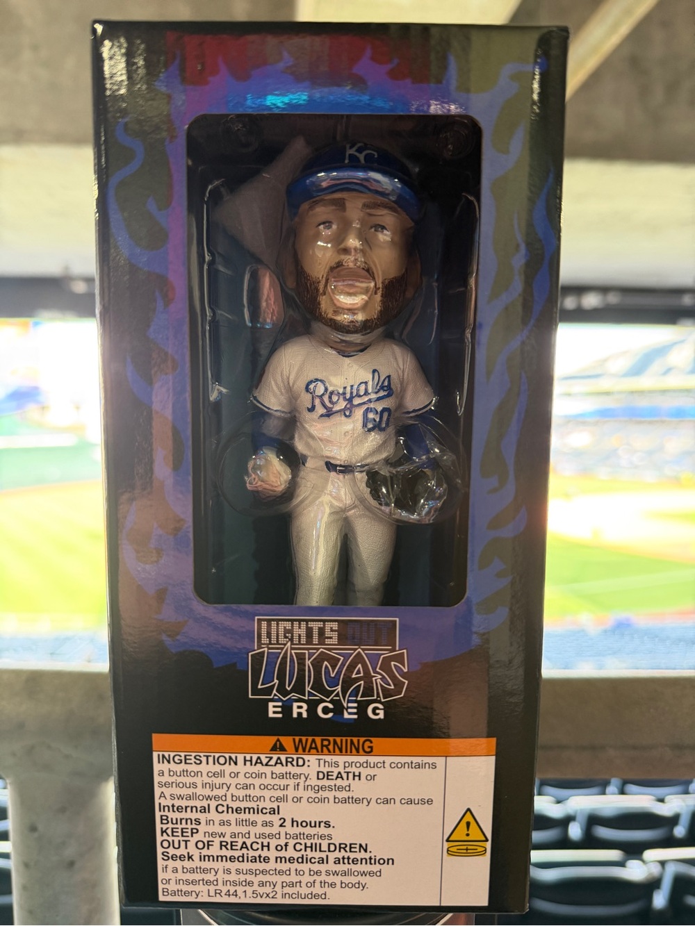 Lights Out Lucas Erceg #60 Bobblehead Kansas City Royals SGA 5/18/26 Lights Up